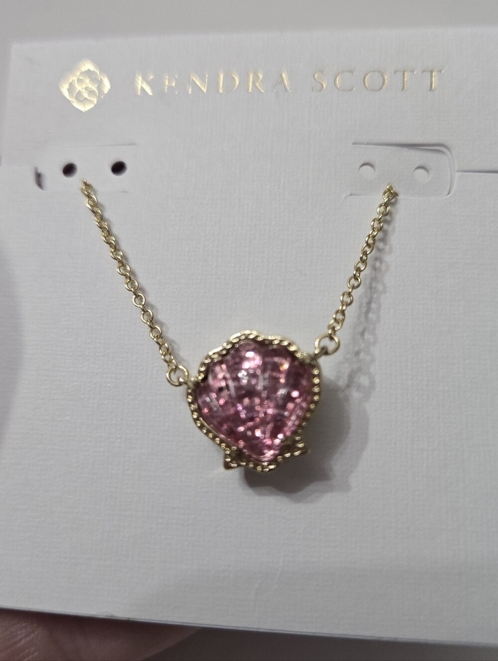 Kendra Scott Brynne Pink Shell Short Pendant Necklace